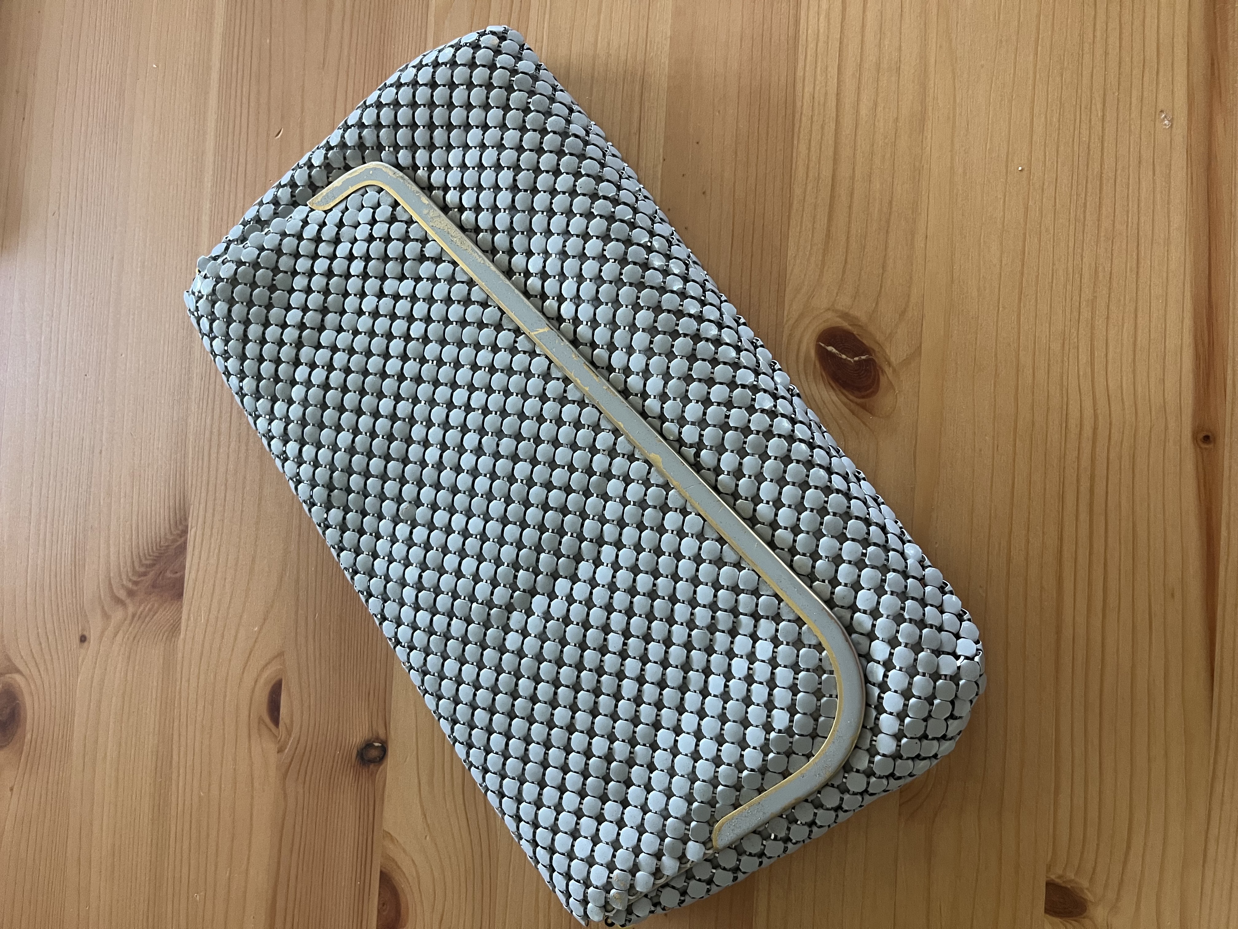 Grey Asymetrical Mesh Clutch